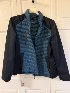 32 Degrees Blue and Black Quilted Puffer Jacket